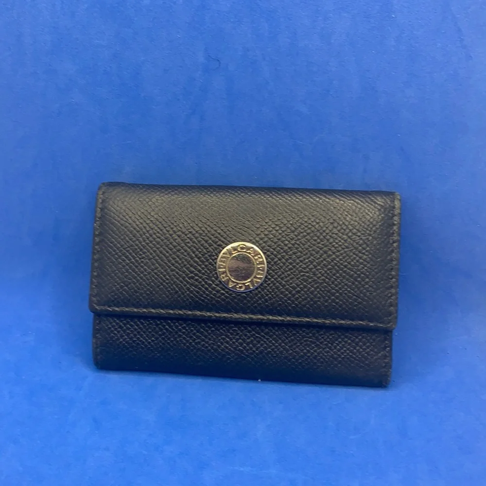 Bulgari‎ leather trifold key-holder wallet vintage